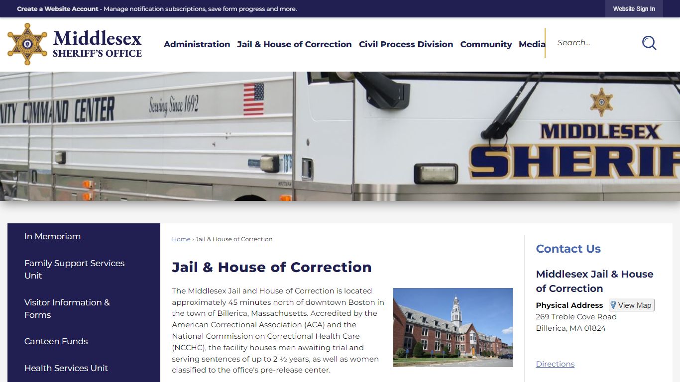 Jail & House of Correction | Middlesex Sheriff's Office, MA